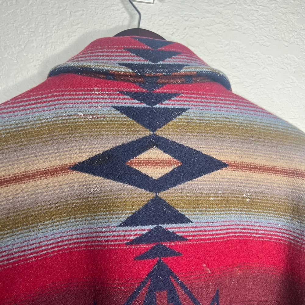 Vintage HIgh Grade Western WearB multicolored Pendleton Aztec wool Jacket Size L - Picture 4 of 12